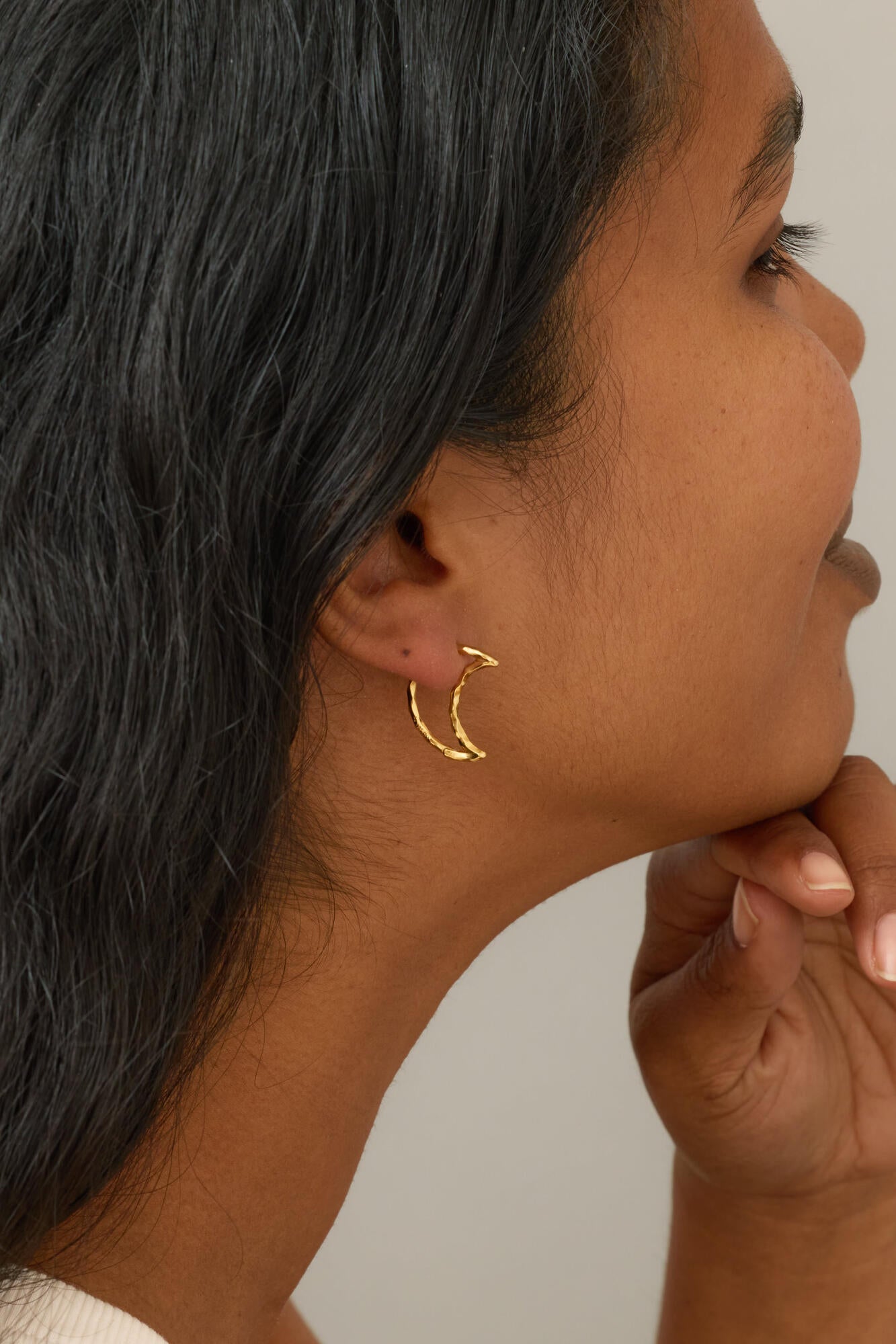 Organic Moon hoop forgyldt